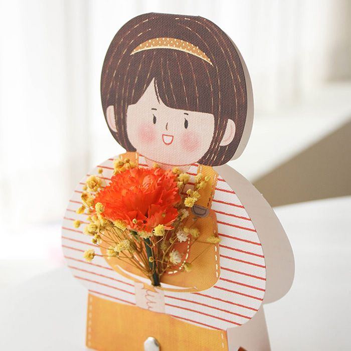 Peekaboo Girl Card with Soap Carnation 