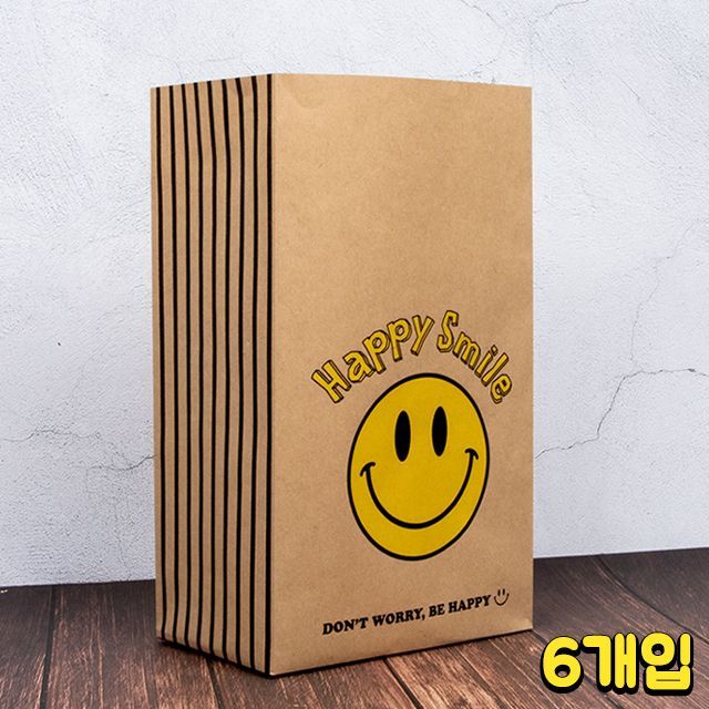 Smile Paper Bag 150x90x270mm (6pcs)