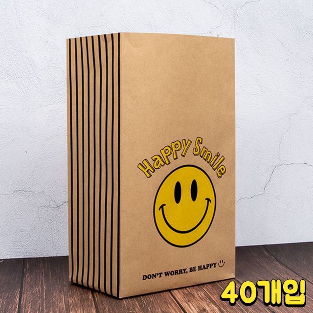 BULK Smile Paper Bag 150x90x270mm (40pcs)