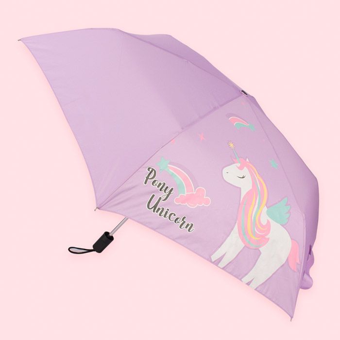 Unicorn Compact Folding Umbrella, Manual Open 