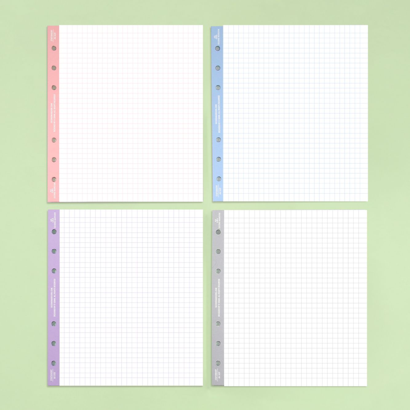 [A6] 6-Ring Square Grid Refill Paper