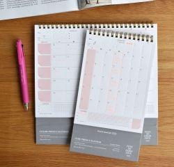 Undated Color Press Calendar with Embossing Line