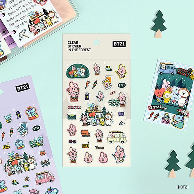 BT21 CLEAR STICKER - IN THE FOREST