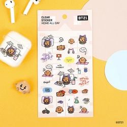 BT21 CLEAR STICKER - HOME ALL DAY