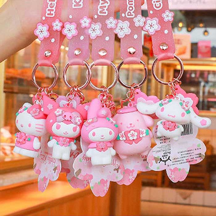  Cherry Blossoms Season Sanrio Figure Chracters Key Ring 