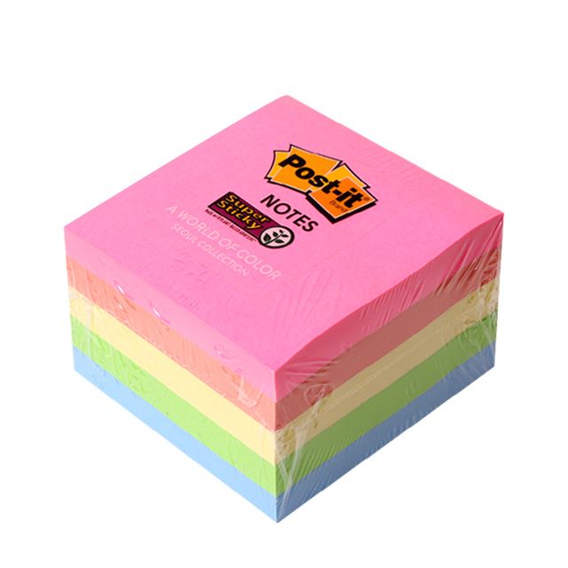 Post-it Sticky Notes Value Pack, 5Colors, 5Pads/Pack, 450Sheets, 76X76mm(654-5SSSE)