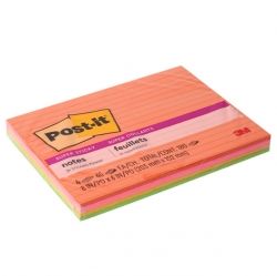 Post-it Sticky Notes multi Pack, 4Colors,4Pads/Pack, 180Sheets,  203X152mm(6845-SSPL)