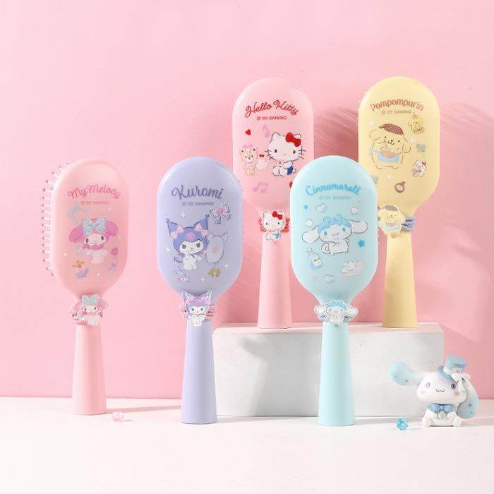 Sanrio Characters Hair Brush and Rubber band Set