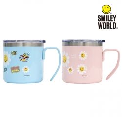 Smiley World Simple Line Stainless Mug Cup 2P Set