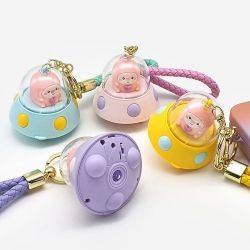 Spaceship Projector Key Ring, Set of 8