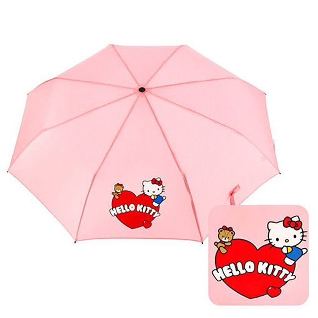 Sanrio Heart Compact Umbrella Hello Kitty, 55cm