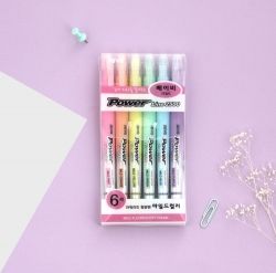 Power Line Highlighter(4.0mm), Baby Mild, 6Colors 