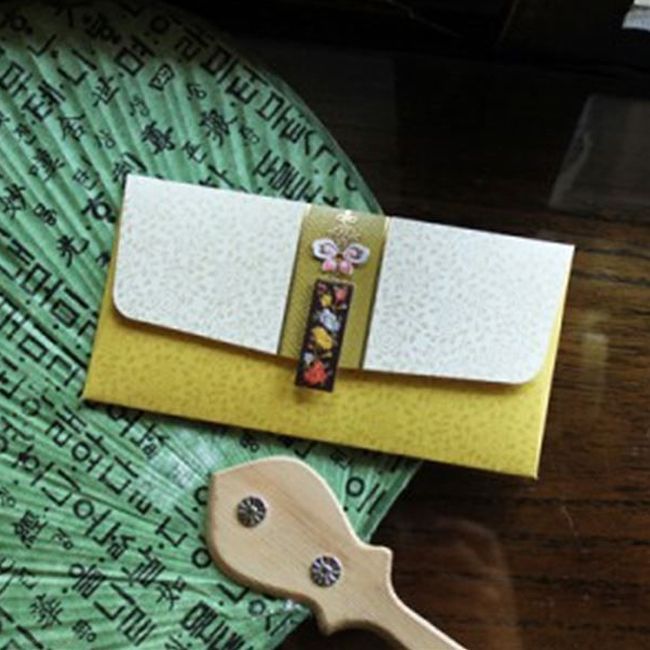 Yellow Embroidery Envelope