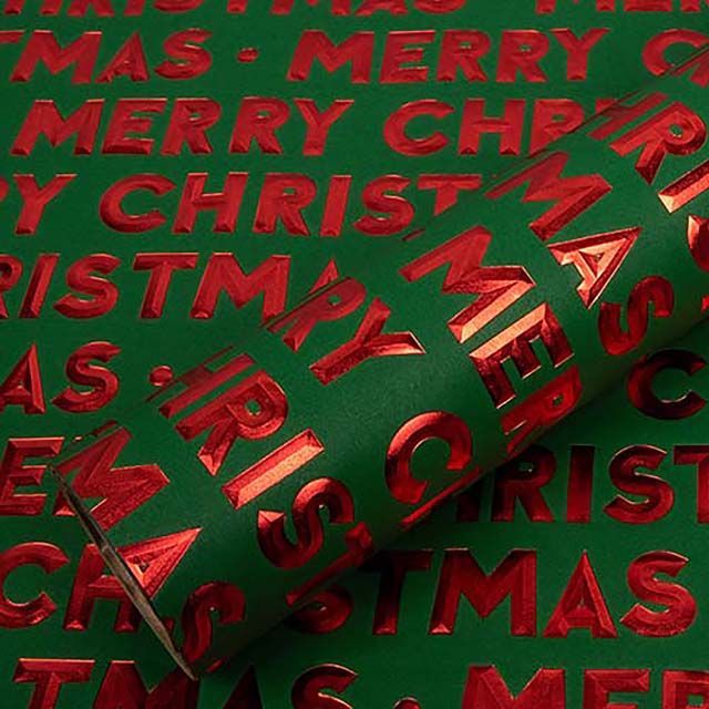 Christmas Gild 3D Lettering Wrapping Paper, 530x9cm