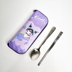 Kuromi All Stainless Spoon & Chopsticks with Case set 