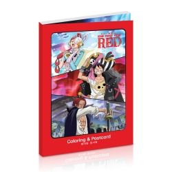 One Piece Film RED Coloring Postcard and Deco Sticker Set