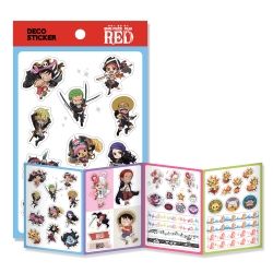 One Piece Film RED Coloring Postcard and Deco Sticker Set