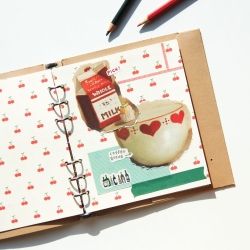 SQUARE DIARY Refill - Fruit pattern, 6Rings, 148x172mm