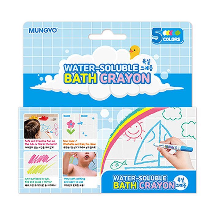 Water-Soluble Bath Crayon 5Colors 