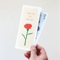 Carnation Card with Envelope part 4, for Cash Gift 