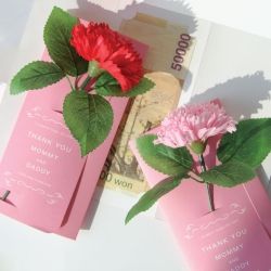 Bath Soap Carnation Card, Money Gift Envelopes 