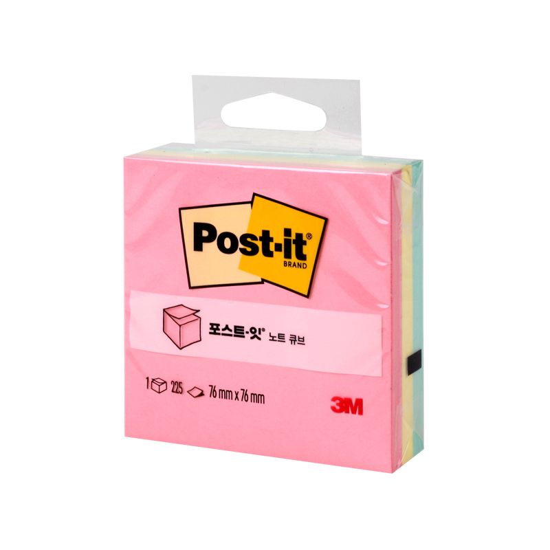 Post-it Note Cube (Pastel) 654 76X76mm 5color 225pcs