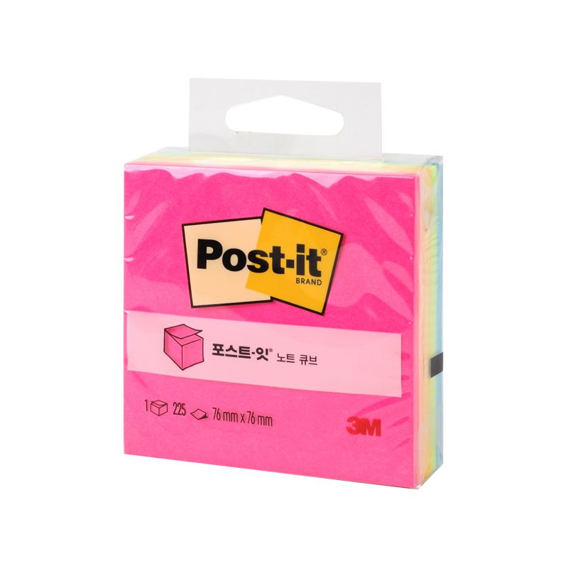 Post-it Note Cube Fluorescence (Neon) 654 76X76mm 5color 225pcs