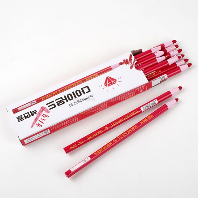 Colored Pencil Red Color for Glass, 12pcs 
