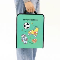 Elementary School Life Zipper File Bag, for A4 Papers 