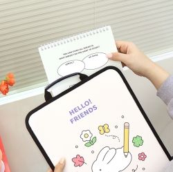 Elementary School Life Zipper File Bag, for A4 Papers 