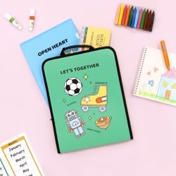 Elementary School Life Zipper File Bag, for A4 Papers 