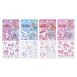 Sanrio Dual Water Keyring and Deco Sticker , Set of 12pcs