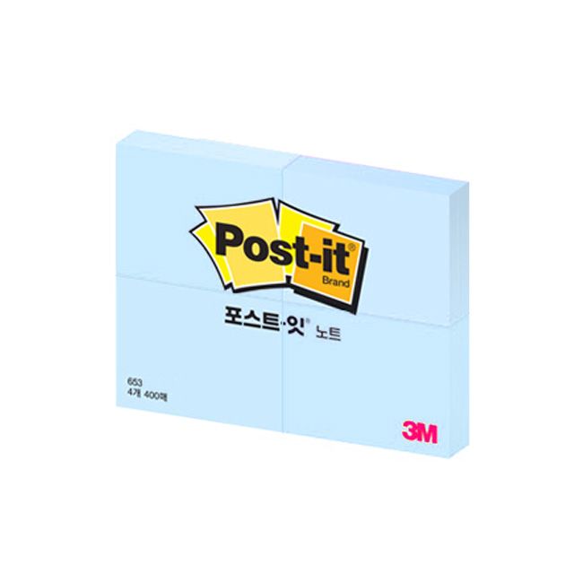 Post-it Sticky Notes, 4 Pads, 51X38mm, 400 Sheets(653)