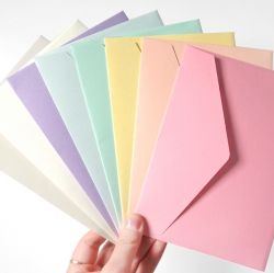  Rainbow Pastel Envelopes for Wedding Invitation Card, 8Types 80Sheets 