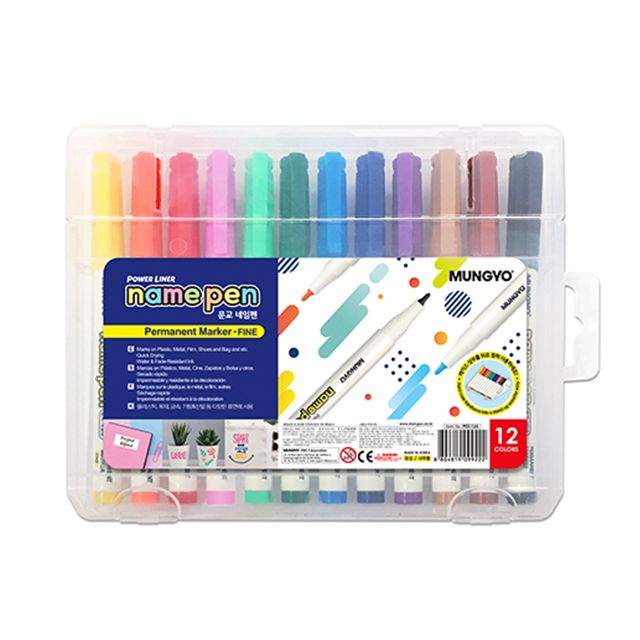 Mungyo Permanent Marker-Fine 12color Case