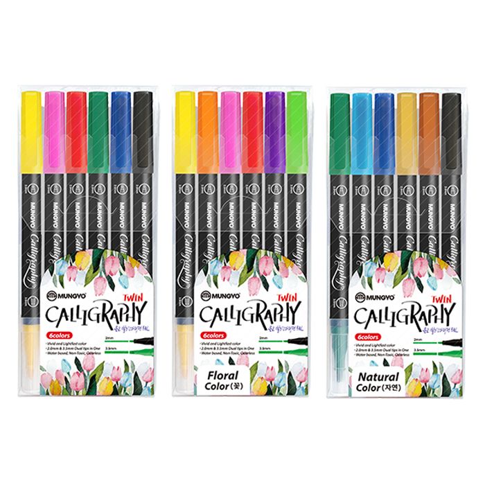 Mungyo Calligraphy Pen Twin 6color