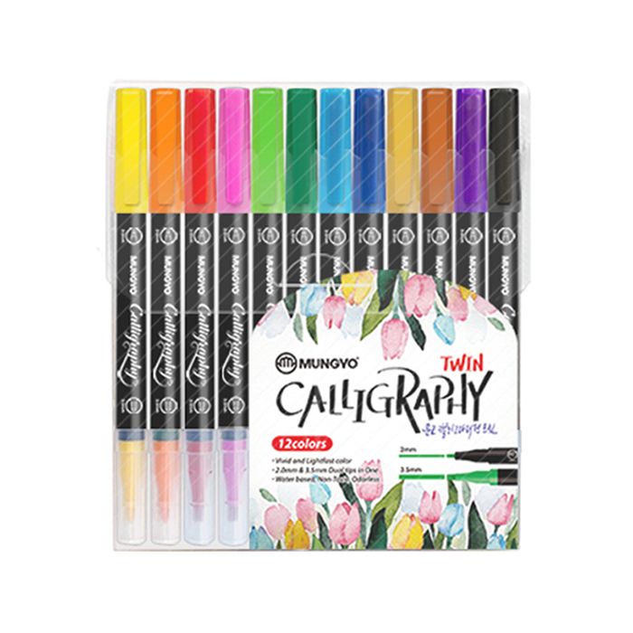 Mungyo Calligraphy Pen Twin 12color