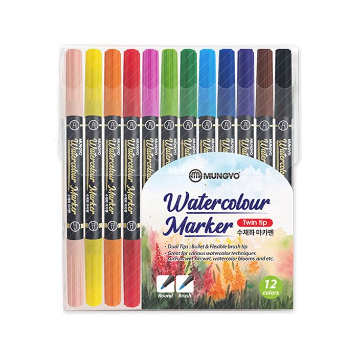 Mungyo Watercolor Marker Twin Tip 12color
