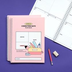 Elementary School Life Correction Spiral Notebook, Math Note