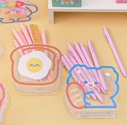 Cute Acrylic Penholder -Baguette Bear