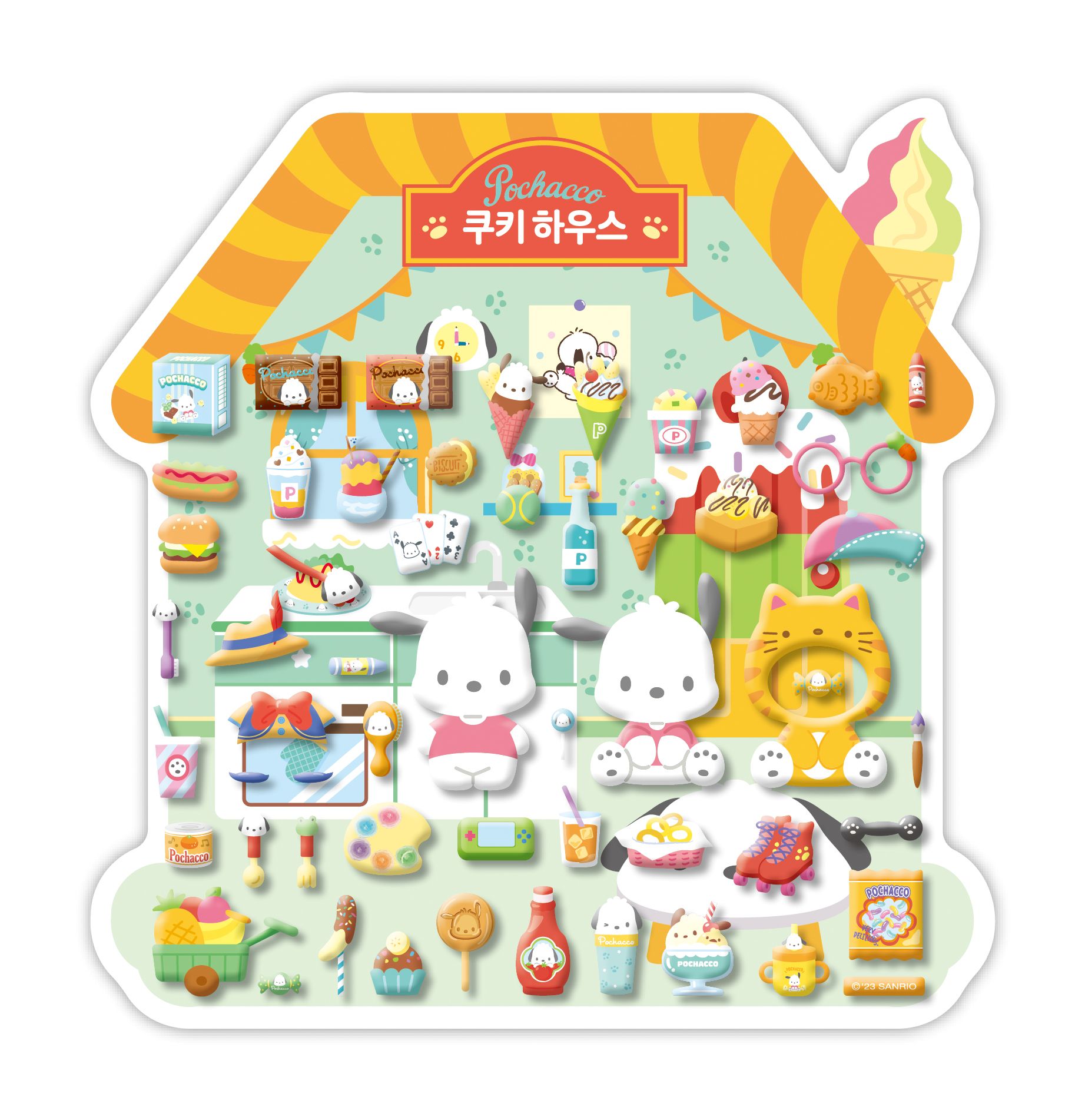 Pochacco Cookie House Stickers