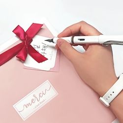 Ribbon Double Tag Shopping Bag Pink, Set of 10 