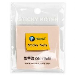 Transparent Sticky Notes, Light Pink 50X50mm