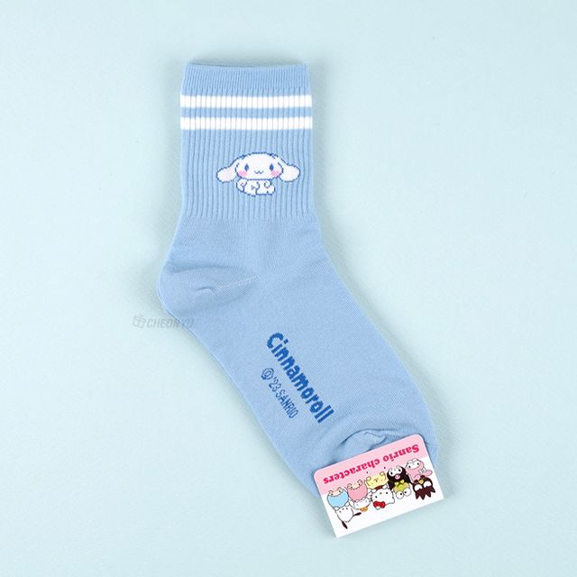 Sanrio Band Long socks, One Size 220-260mm - Cinnamoroll