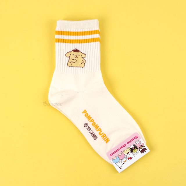 Sanrio Band Long socks, One Size 220-260mm - Pompompurin