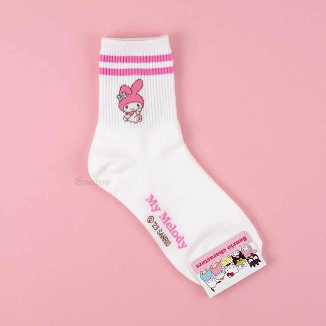 Sanrio Band Long socks, One Size 220-260mm - My Melody