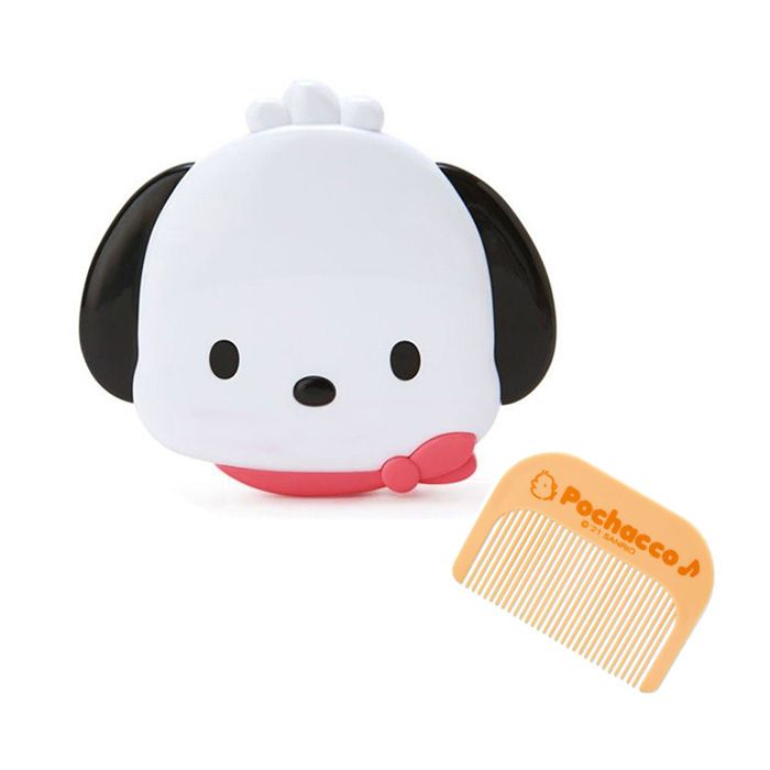 Pochacco Face 3D Mirror and Brush Set