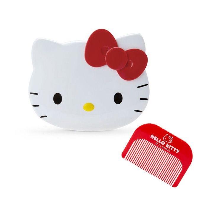 Hello Kitty Face 3D Mirror and Brush Set