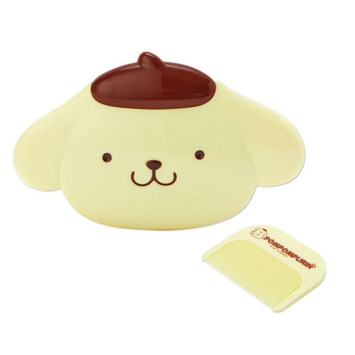 Pompompurin Face 3D Mirror and Brush Set