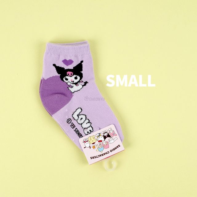 Sanrio Children Big Heart Long socks - Kuromi S (130-160mm)